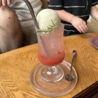 Strawberry float  at Vegan Cafe PQ's in Tokyo