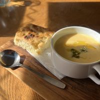 November 2025 daily soup and focaccia  at Vegan Cafe PQ's in Tokyo