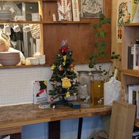 pokemon christmas tree at Vegan Cafe PQ's in Tokyo