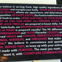 Back of menu at Fresh Kitchen - Westshore in Tampa