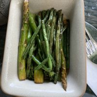 Asparagus and broccoli and beans at Saxon Mill in Warwick