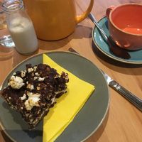 Rocky road with their blend of tea with oat milk at KITTCHEN in Hawkshead