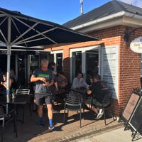 Outside at Café Fru Dax in Romo