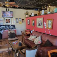 Inside seating area at Chez Cafe in Pompano Beach