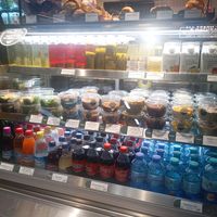 Several vegan dessert bowls at Dean & David - Hauptbahnhof in Munich