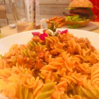 Yummmyyy vegan bolognese at Cor de Carxofa in Benicarlo