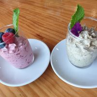 Mousse de alcachofa y frutos rojos at Cor de Carxofa in Benicarlo