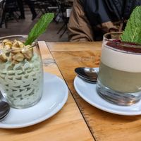 Desert, the best:  Artichoke Panna Cotta & pistachio mousse at Cor de Carxofa in Benicarlo