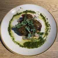 Pea falafel starter  at The Devil's Dyke in Poynings