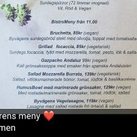 The menu!  at Byvägen35 in Sankt Olof