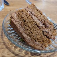 Coffee and pistachio cake at Hullabaloo in Ipswich