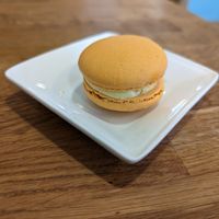Mango macaron (amazingly good) at Hullabaloo in Ipswich