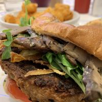 Garden burger with beyond patty at The Vic Café in Picton