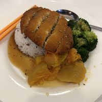Cutlet and pumpkin with rice at The Recipe 素食譜 in Kowloon