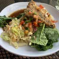 Sesame crusted tofu!! All vegan! at Wild Thyme Cafe in Kanab