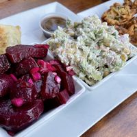 Beet salad and Cole slaw - my favorite!  at Sweet Cherubim Restaurant and Bakery in Vancouver