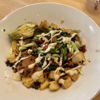 Vegan Hash with avocado  at Frankie's Modern Diner in Victoria
