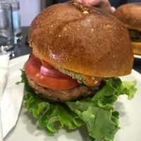 brown (mushroom) burger  at Barcode Mitra in Zagreb
