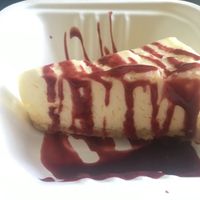 Cheesecake with Raspberry Coulis  at PEK in Dover