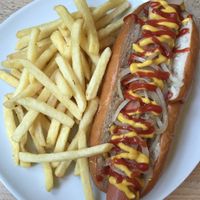 American style hot dog, made from soy 🥰 £8.45 at PEK in Dover