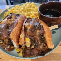 The dip sandwich with Mac and cheese at The Wayside Cafe & Deli in Olympia
