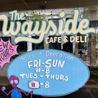 Their way-side weird artwork  at The Wayside Cafe & Deli in Olympia