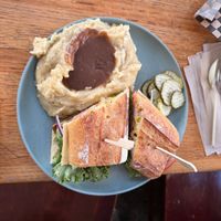 Delicious Hulk Hoagie & mashed potatoes & gravy. at The Wayside Cafe & Deli in Olympia