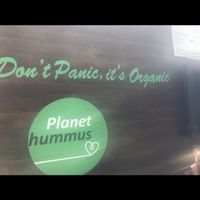 Their cute slogan. at Planet Hummus in Venice