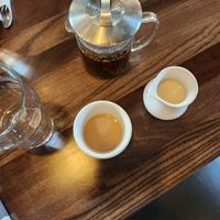 chai tea with oat milk at Lucy's in Grand Rapids