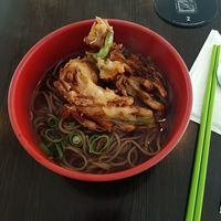 Vegan kakiage soba noodles at Sushi Express in Belgrave