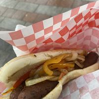 Chorizo dog #Veganuary at Dog in the Park in Seattle