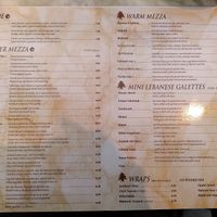Menu as of october 2021 at Libanezza in Antwerpen