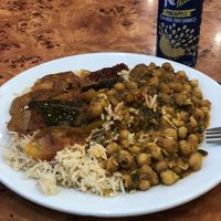 Aubergine and chickpea curries   at The Mosque Kitchen in Edinburgh