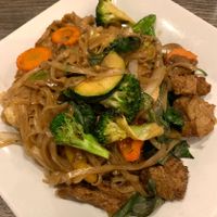 Spicy Noodles with mock duck at Naviya's Thai Brasserie in Minneapolis