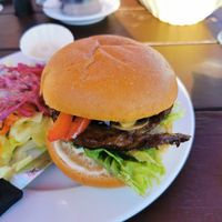 Burger at La Vieille Usine in Perce