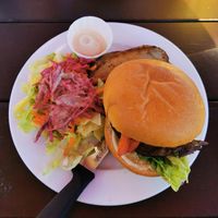 Burger at La Vieille Usine in Perce