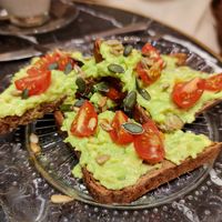 tostadas de aguacate at Bombon in Madrid