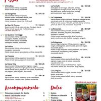 Menu as of July 2022 at Polina Pizzeria in Quebec