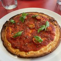 Margarita with no cheese, GF vegan crust  at Polina Pizzeria in Quebec