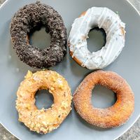 Oreo, lemon lavender, maple walnut, and cinnamon sugar. at Maverick's Donut Company - Byward Market in Ottawa