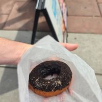 Chocolate vegan donut at Maverick's Donut Company - Byward Market in Ottawa