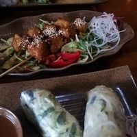 Summer roll and meaty skewers at Mom's Creation - Friedrichshain in Berlin