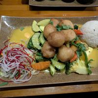 Mango curry with "chicken" balls. I think number 53 on the menu? at Mom's Creation - Friedrichshain in Berlin