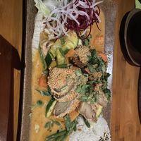 Peanut sauce and mock duck  at Mom's Creation - Friedrichshain in Berlin