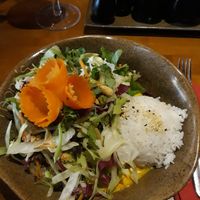 Lunch Menu 6,50 € vegan chicken with pumkin and curry at Mom's Creation - Friedrichshain in Berlin