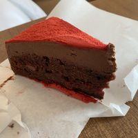 red velvet strawberry cake  at Veganique in Seoul
