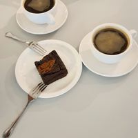 brownie and hot americano at Veganique in Seoul