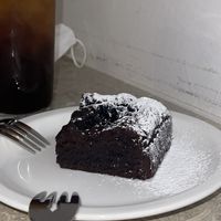 Plum brownie - my all time favourite   at Veganique in Seoul