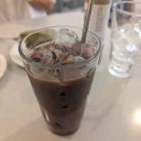 Chocolate no milk tea at Veganique in Seoul