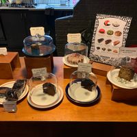 Cake display at Veganique in Seoul